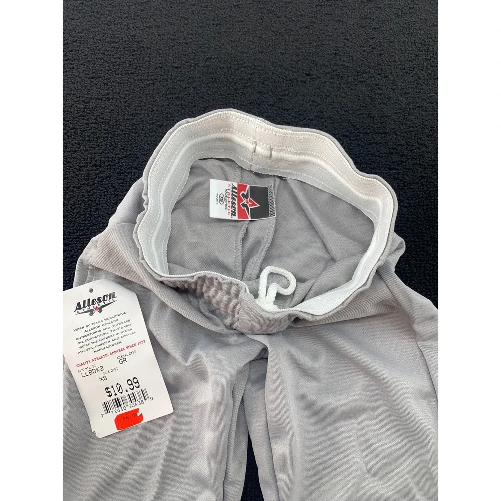 Lot of 2 Alleson Athletic‎ Youth Gray Baseball Softball Pants Size XS